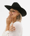 Gigi Pip felt hats for women - Teddy Cattleman - 100% australian wool classic cattleman crown with a wide upturned brim [black]