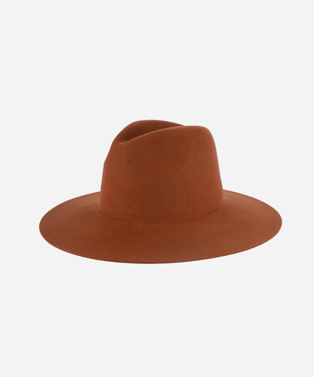 Emma Wide Brim Fedora - Terracotta BLEMISHED - GIGI PIP