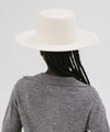 Gigi Pip felt hats for women - Ty Upturned Brim - tall telescope crown with a stiff, upturned brim [off white]