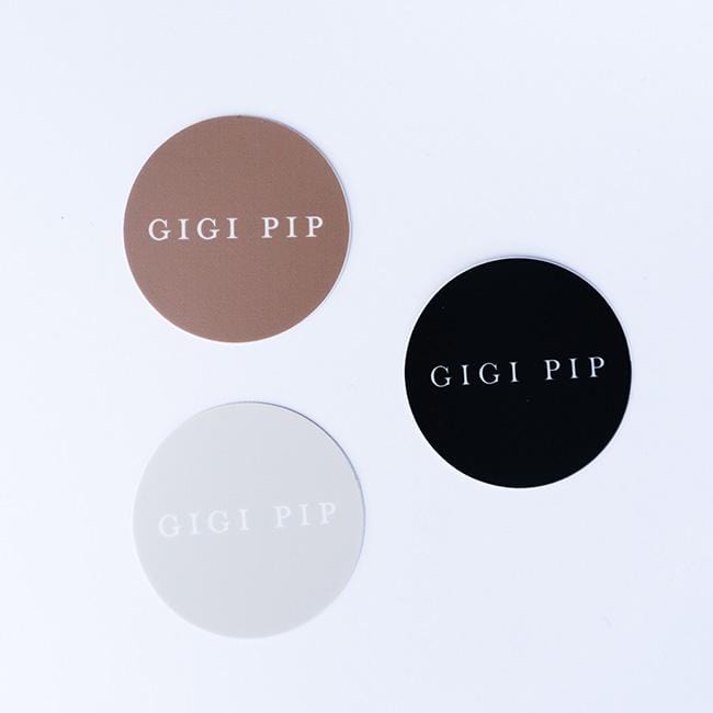 Gigi Pip hat care products - Gigi Pip Sticker Bundles - stickers sorted into bundles of 3 featuring hat shape stickers, Gigi Pip logo circle stickers + a Gigi Pip established in 2015 tag sticker [confidence bundle]