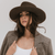Gigi Pip felt hats for women - Lennon Pencil Brim - 100% australian wool fedora curved crown with a stiff, wide brim featuring a pencil rolled up edge + a grosgrain ribbon trim [mix charcoal]