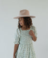 Gigi Pip felt hats for kids - Ivy Kids Wide Brim Fedora Bundle -  100% australian wool wide brim fedora with a tall crown featuring a customized sweatband + exclusive printed lining with a satin finish in collaboration with Ivy City Co, and a tonal satin brim [pale nude]