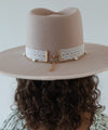 Gigi Pip felt hats for kids - Ivy Kids Wide Brim Fedora Bundle -  100% australian wool wide brim fedora with a tall crown featuring a customized sweatband + exclusive printed lining with a satin finish in collaboration with Ivy City Co, and a tonal satin brim [pale nude]