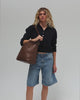 Dia Everyday Leather Tote Bag - GIGI PIP #color_chocolate
