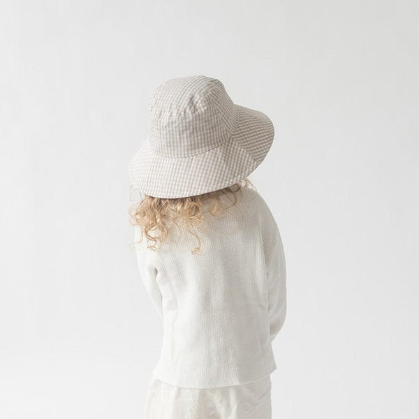 Gigi Pip bucket hats for kids - Rhode Kids Bucket Hat - 100% cotton adjustable bucket hat for kids featuring a removable chin strap [latte]