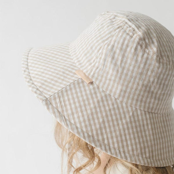 Gigi Pip bucket hats for kids - Rhode Kids Bucket Hat - 100% cotton adjustable bucket hat for kids featuring a removable chin strap [latte]
