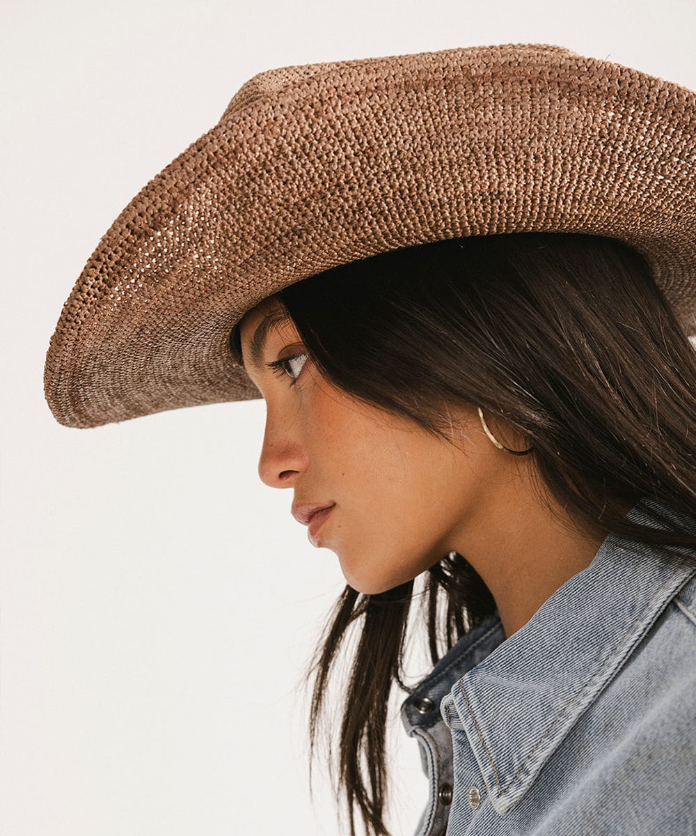 Ames Packable Straw Cowboy Hat - GIGI PIP #color_chocolate