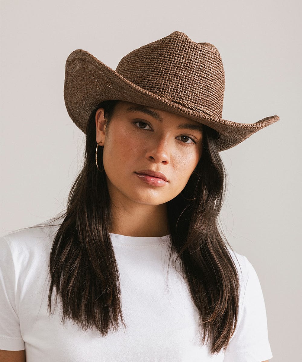 Ames Packable Straw Cowboy Hat - GIGI PIP #color_chocolate