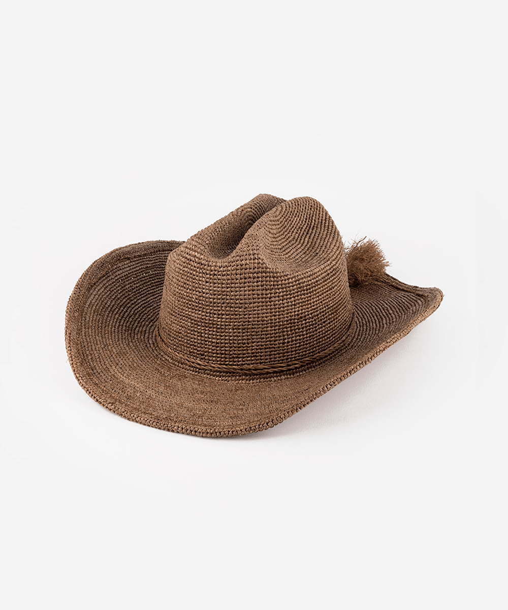 Ames Packable Straw Cowboy Hat - GIGI PIP #color_chocolate