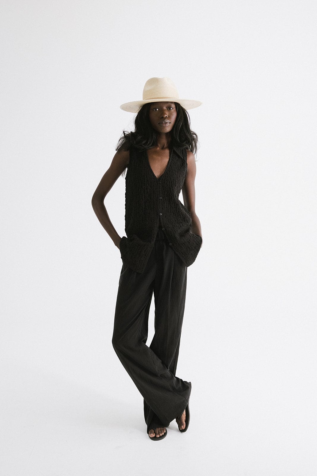 Blake Wide Brim Fedora - GIGI PIP #color_natural