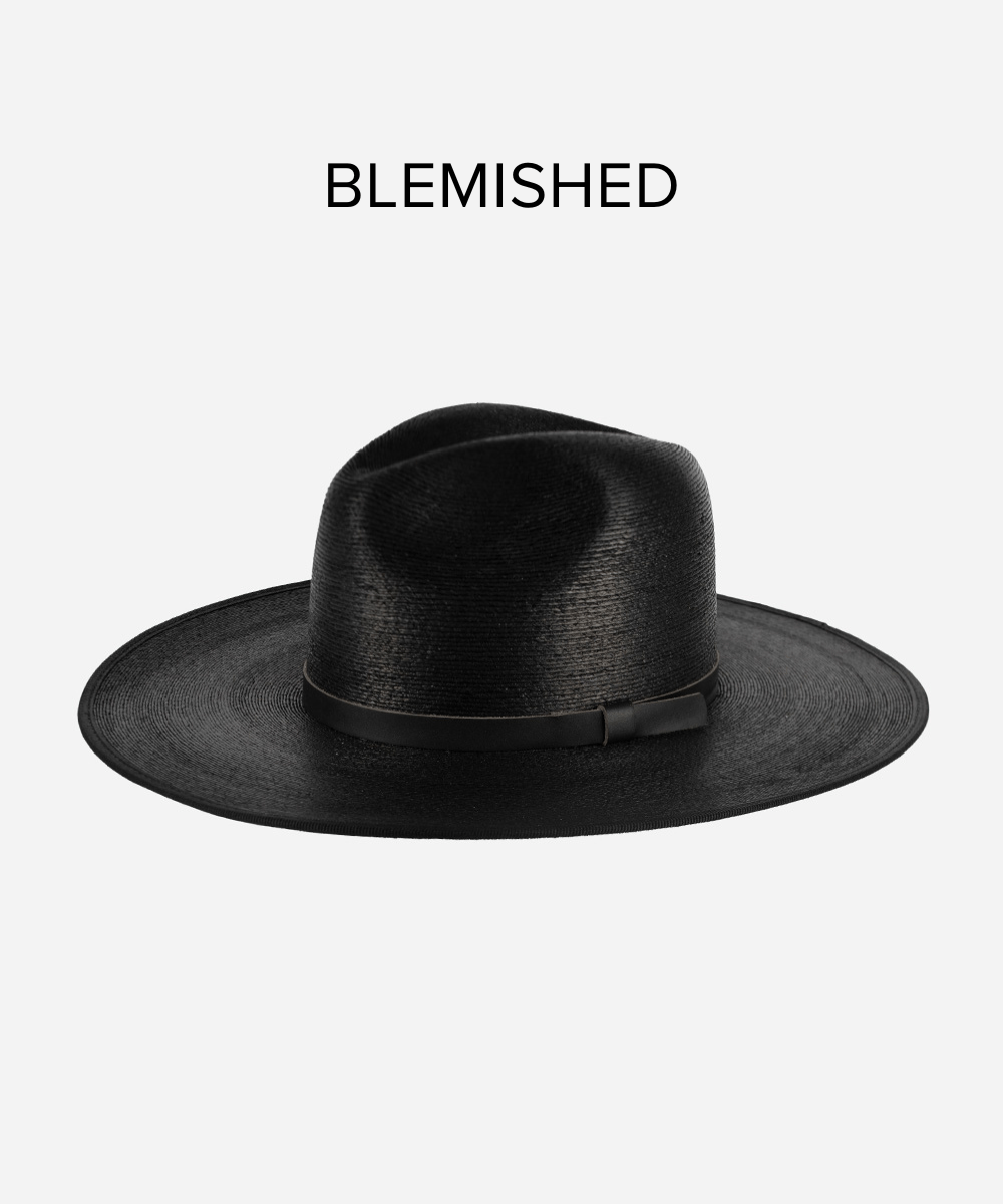 Straw Hats Blake Wide Brim Fedora - Black BLEMISHED Limited Edition Black / XS 55