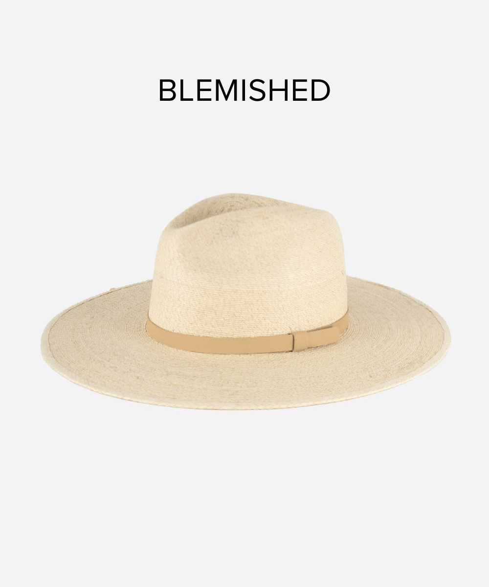 Straw Hats Blake Wide Brim Fedora - Natural Blemished Natural / XS 55