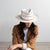 Gigi Pip straw hats for women - Arlo Straw Teardrop Fedora - teardrop crown and a stiff upturned brim, featuring handwoven venting on the crown and the brim, and a hand sewn removable leather band [honey]