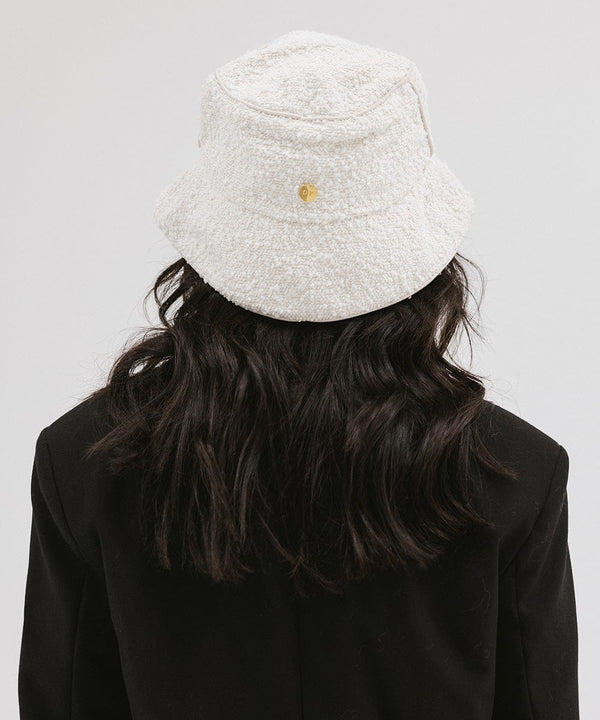 Gigi Pip bucket hats for women - Sundance Bouclé Bucket Hat - bouclé bucket hat with a silky satin liner and an adjustable sweatband [white]