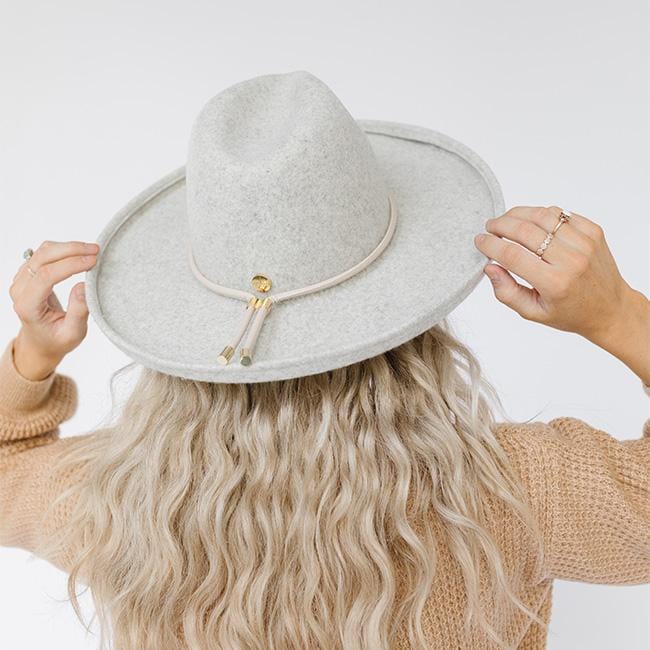 Blemished Felt The Cara Loren Pencil Brim Hat - Heather Grey BLEMISHED [Heather Grey]