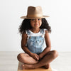 Gigi Pip felt hats for kids - Monroe Kids Rancher - fedora teardrop crown with stiff, upturned brim adorned with a tonal grosgrain band on the crown and brim [brown]