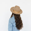 Gigi Pip felt hats for kids - Monroe Kids Rancher - fedora teardrop crown with stiff, upturned brim adorned with a tonal grosgrain band on the crown and brim [brown]