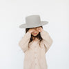 Gigi Pip felt hats for kids - Dahlia Kids Boater - boater-style crown with a stiff, wide flat brim for kids [grey]