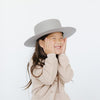 Gigi Pip felt hats for kids - Dahlia Kids Boater - boater-style crown with a stiff, wide flat brim for kids [grey]