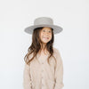 Gigi Pip felt hats for kids - Dahlia Kids Boater - boater-style crown with a stiff, wide flat brim for kids [grey]