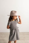 Gigi Pip felt hats for kids - Wes Kids Fedora - classic tall fedora crown with a stiff, flat brim [ivory]