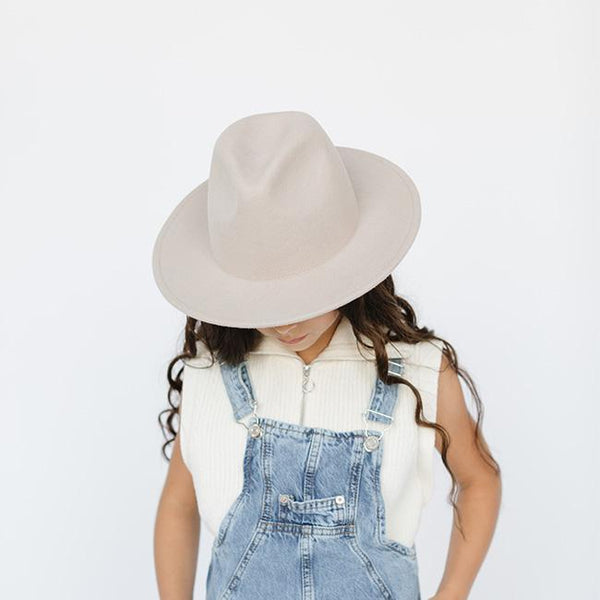 Gigi Pip felt hats for kids - Wes Kids Fedora - classic tall fedora crown with a stiff, flat brim [ivory]