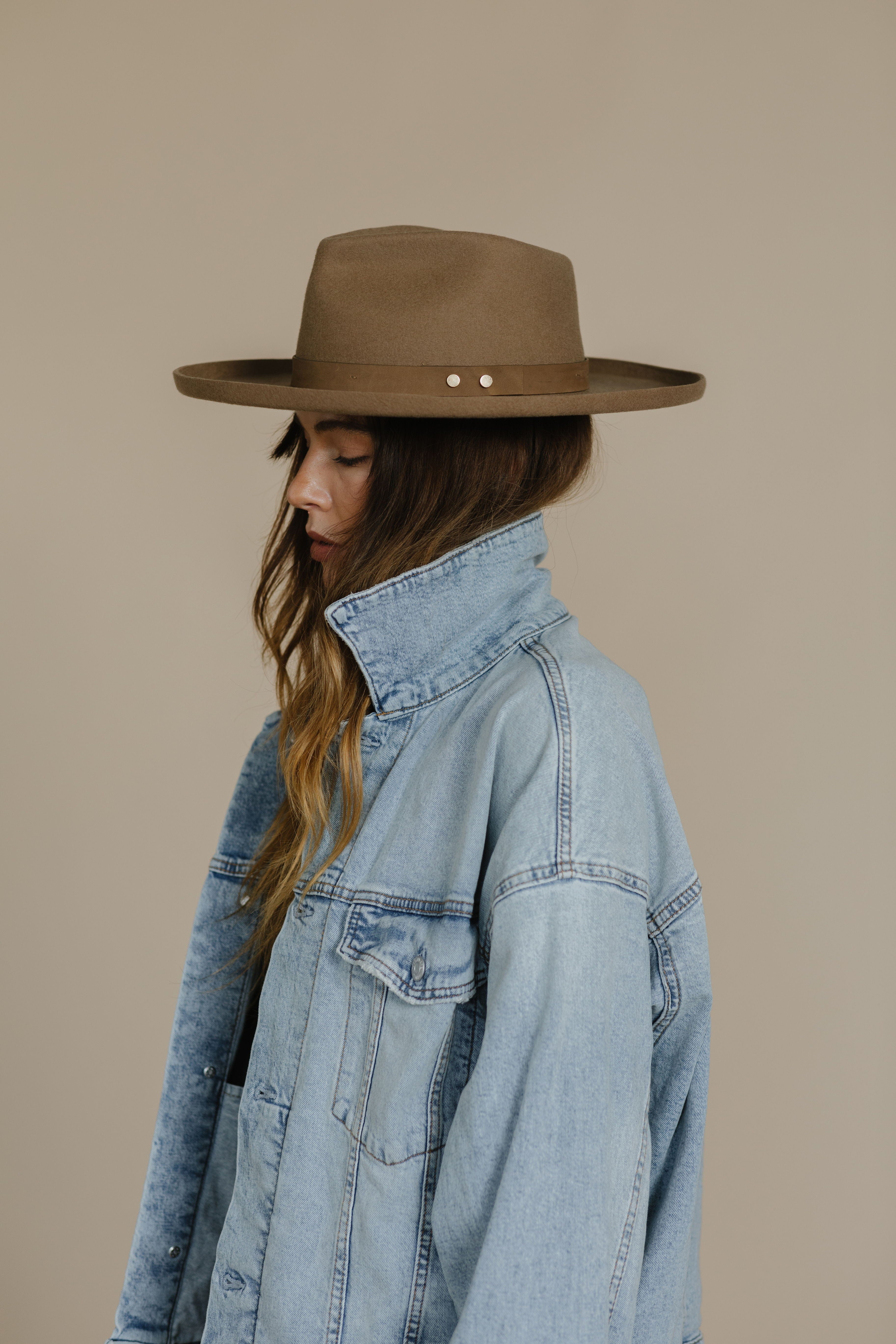 Felt Hats Luca Pencil Brim Teardrop Fedora - Tan BLEMISHED [tan]