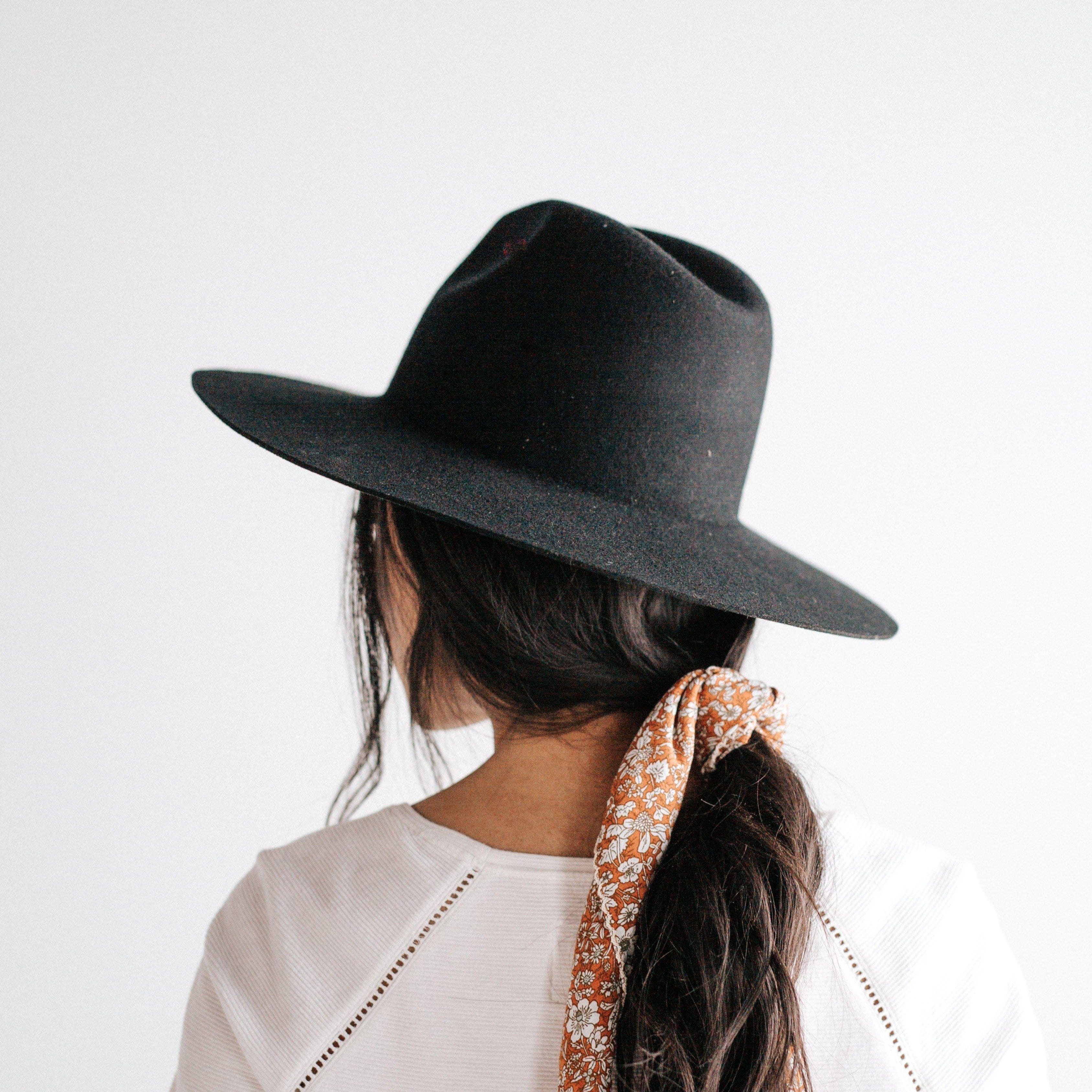 Felt Hats Scottie Wide Brim Fedora - Black BLEMISHED [black]
