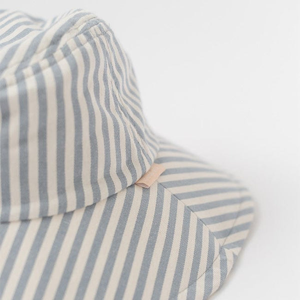 Gigi Pip bucket hats for kids - Rhode Kids Bucket Hat - 100% cotton adjustable bucket hat for kids featuring a removable chin strap [striped-blue]