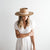 Gigi Pip straw hats for women - Bre Straw Pork Pie - straw hat with a telescope crown and a wide flat brim, featuring a knotted rope band [natural]