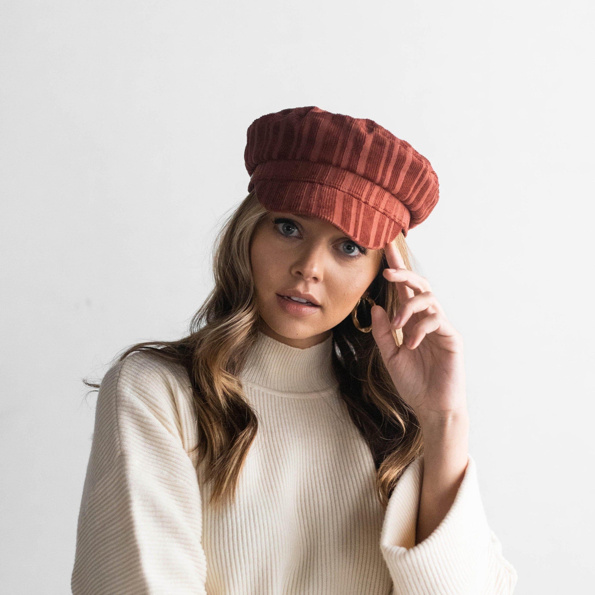 Gigi Pip caps for women - Charlotte Corduroy Cap - 98% cotton corduroy fabric cap with a polyester inner liner and an adjustable band [forest green]